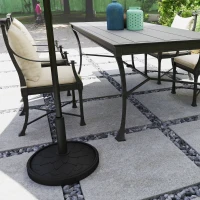 Outsunny Round Patio Umbrella Base, 26 lbs Resin Umbrella Stand Base, Heavy Duty Patio Umbrella Holder, Black(m-9)