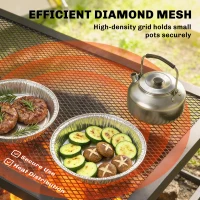 Outsunny Folding Campfire Grill, 36" x 18" Heavy Duty Carbon Steel Grill Grate with Folding Legs, Black(m-7)