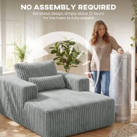 HOMCOM Sofa Bed, Sleeper Chair Bed with Pillow, Single, Grey(m-6)