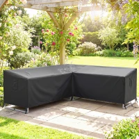 Outsunny V-Shaped Patio Furniture Cover, Waterproof Outdoor V-Shaped Sectional Sofa Cover with Air Vent, 105" x 105", Black(m-9)