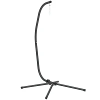 Outsunny Hanging Egg Chair Stand Only, Heavy Duty Hammock Chair Stand, 330lbs Weight, Black(m-11)