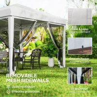 Outsunny 10' x 20' Pop Up Canopy Tent Gazebo with Removable Mesh Sidewall Netting, Carry Bag for Backyard Patio Outdoor, White(m-6)