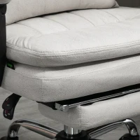 Vinsetto High Back Office Chair, Microfibre Computer Desk Chair with Lumbar Support Pillow, Foot Rest, Reclining Back, Arm, Light Grey(m-10)