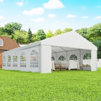 Outsunny 20'x33' Heavy Duty Large Party Tent & Carport with Removable Sidewalls, Portable Garage Canopy Tent, White(m-10)