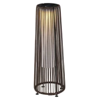 Outsunny Wicker Solar Floor Lamp, Decorative Outdoor Lamp with Auto On/Off LED Light, IP44 for Patio, Porch, Pathway, Brown(m-2)