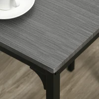 HOMCOM Industrial Bar Table Set Counter Height 3 Piece and 2 High Back Stools Set Dining Table Set Grey(m-7)