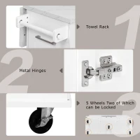 Rolling Kitchen Island with 2‑Tier Pull-Out Organizer, Versatile Storage Cabinet for Open-Plan Kitchens, 50.5'' L x 26.5'' W x 35.5'' H, White(m-7)