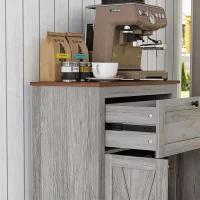 HOMCOM Farmhouse Sideboard Storage Cabinet with Doors and Drawer for Kitchen, Living room, 23.5"x11.75"x34.5", Light Gray(m-8)