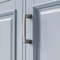 Rolling Kitchen Island with 4 Doors and Adjustable Shelves, Versatile Cart for Kitchen or Dining Room, 54'' L x 29.5'' W x 36'' H, Grey+Blue(m-12)