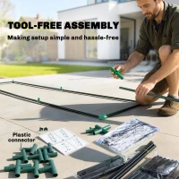 Outsunny 3 Tier Mini Greenhouse, Portable Greenhouse with 2 Roll-up Doors, 56.3" x 18.1" x 64.6", Clear(m-7)