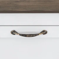 Twin-Size Murphy Bed with LED Light and Foldaway Cabinet, Space-Saving Wall Bed with Desk Conversion, 83" L x 45.5" W x 47" H, Brown+White(m-6)