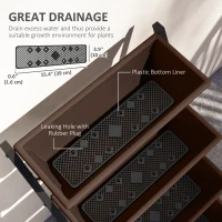 Outsunny 5-Tier Raised Garden Bed with 5 Planter Box, Outdoor Plant Stand Grow Containers with Leaking Holes, Brown(m-6)