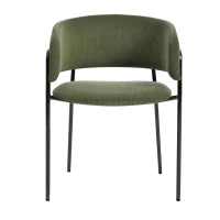 6-Piece Corduroy Side Chair Set with Ergonomic Curved Back, Sleek Lounge Chair Set for Living Room, 30.5" L x 21.5" W x 19.5" H, Green(m-12)