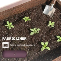 Outsunny 2-Tier Wooden Raised Garden Bed with Legs, 23.6" x 9.8" x 27.6" Elevated Planter Box with Drainage Holes and Bed Liner(m-7)