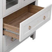 Arched Kitchen Pantry Cabinet with 2 Large Drawers, Stylish Storage Cabinet with Adjustable Shelves, 30'' L x 15.5'' W x 71'' H, White(m-11)
