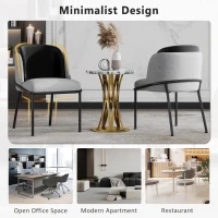 Set of 4 Stylish Dining Chairs with Ergonomic Contoured Back, Upholstered Chairs for Living Areas, 21.5'' L x 21.5'' W x 33.5'' H, Black+Gray(m-4)