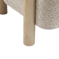 Cozy Accent Armchair with Spring Bag Seat Cushion, Single Lounge Sofa for Bedroom, 30.5" L x 29.5" W x 27" H, Natural Wood+Wheat(m-7)