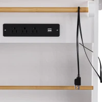 Modern White Kitchen Island Set with 2 Bar Stools, Versatile Kitchen Cart Set with Drop-Leaf Counter, 53" L x 29.5" W x 36.5" H, White(m-10)