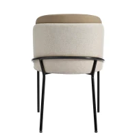 Set of 2 Modern Dining Chairs with High-Density Foam Seat, Upholstered chair Set for Living Spaces, 21.5'' L x 21.5'' W x 33.5'' H, Beige(m-13)