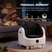 PawHut Open-Top Self Cleaning Cat Litter Box, Automatic Cat Litter Box with Integrated Safety Protection(m-9)