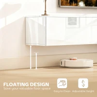 HOMCOM Floating TV Stand for TVs up to 75 Inch, 70.9" TV Cabinet, Entertainment Center with 2 Flip Doors, High Gloss White(m-4)