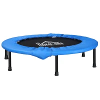 Soozier Φ38" Mini Fitness Trampoline Home Gym Yoga Exercise Rebounder Indoor Outdoor Jumper with Safety Pad, Blue and Black(m-2)