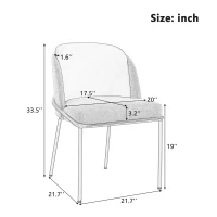 Set of 4 Dining Chairs with Ergonomic Curved-Back, Stylish Chairs Set with High-Density Foam Seat, 21.5'' L x 21.5'' W x 33.5'' H, Blue+Grey(m-3)