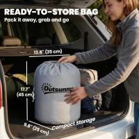 Outsunny 22-24 Ft Trailer Boat Cover, 3000mm Waterproof Universal Boat Cover with Quick-Fasten Buckles, Light Grey(m-9)