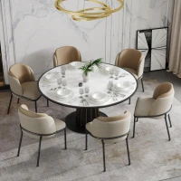 Set of 6 Minimalist Dining Chairs with Ergonomic Contoured Backrest, Durable Chairs Set with Solid Frame, 21.5'' L x 21.5'' W x 33.5'' H, Beige(m-1)