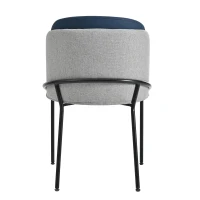 Set of 6 Minimalist Dining Chairs with Ergonomic Contoured Back, Comfortable Chairs for Living Spaces, 21.5'' L x 21.5'' W x 33.5'' H, Blue+Grey(m-14)