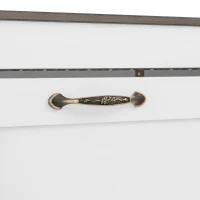 Full Size Murphy Bed with LED Light and Built‑In Desk, Foldable Platform Bed with Smooth Hydraulic Lift, 83" L x 60.5" W x 62" H, Brown+White(m-6)