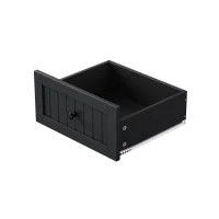 Versatile Kitchen Island with 2 Deep Drawers and Adjustable Shelves, Rolling Storage Cart with Drop Leaf, 8'' L x 29.5'' W x 36.5'' H, Black(m-13)