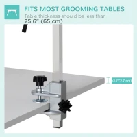 PawHut Adjustable Pet Grooming Arm, with Clamp, Haunch Holders & Grooming Loop - Sliver(m-6)