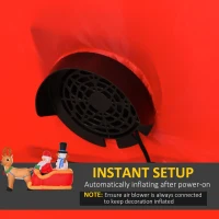 HOMCOM 6.5 ft Christmas Inflatable Santa Claus & Snowman on Sleigh with Reindeer, Blow up Christmas Decorations with LED Lights(m-6)