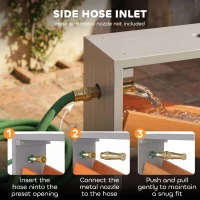 Qaba Wooden Sandbox, Kids Sand and Water Table with Waterway Track and Dual Boxes, Sensory Table for Outdoor, Grey(m-9)