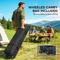 Outsunny 10 x 10 ft Pop Up Canopy Tent with 4 Sidewalls, UPF 50+ 1-Button Push Outdoor Instant Canopy with Wheeled Bag, Dark Grey(m-10)