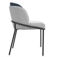 Set of 6 Minimalist Dining Chairs with Ergonomic Contoured Back, Comfortable Chairs for Living Spaces, 21.5'' L x 21.5'' W x 33.5'' H, Blue+Grey(m-13)