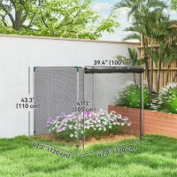 Outsunny Galvanized Steel Crop Cage, Plant Protection Tent with Zippered Door, 4' x 4', Black(m-3)
