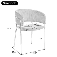 6-Piece Corduroy Side Chair Set with Ergonomic Curved Back, Modern Lounge Chair Set for Living Room, 30.5" L x 21.5" W x 19.5" H, Beige(m-3)