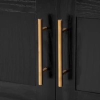 Arched Kitchen Pantry Cabinet with 4-Door Internal Racks, Flexible Storage Cabinet with Adjustable Shelves, 30'' L x 15.5'' W x 71'' H, Black(m-10)