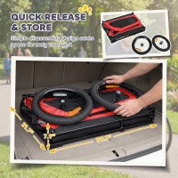 PawHut Dog Bike Trailer for Small & Medium Dogs, Universal Bicycle Coupler, Flip-Down Ramp Tailgate, Red(m-7)