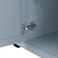 Rolling Kitchen Island with 4 Doors and Adjustable Shelves, Versatile Cart for Kitchen or Dining Room, 54'' L x 29.5'' W x 36'' H, Grey+Blue(m-14)