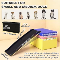 PawHut 61 Inches Folding Pet Ramp with Frosted Surface, Raised Side Rails, for Cars, SUVs(m-3)