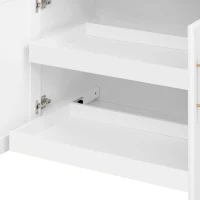 Rolling Kitchen Island with Drop-Leaf Rubberwood Top, Versatile Storage Cart for Contemporary Homes, 59.5'' L x 29.5'' W x 35.5'' H, White(m-12)