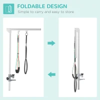 PawHut Adjustable Pet Grooming Arm, with Clamp, Haunch Holders & Grooming Loop - Sliver(m-4)