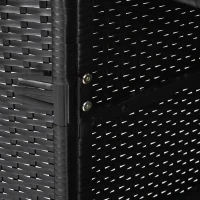 Outdoor Wicker Storage Cabinet with 3-Tier Adjustable Shelves, Stylish Bar Table for Garden, 47.5'' L x 16'' W x 39.5'' H, Black Brown(m-10)