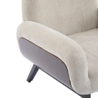 Modern-Scandinavian Accent Chair with Ergonomic Wrap-Around Backrest, Sturdy Armchair for Living Room, 31.5" L x 30.5" W x 31" H, Khaki(m-6)