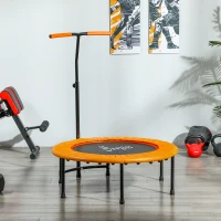 Soozier 39" Mini Exercise Trampoline w/ Adjustable T-Bar Indoor Fitness Rebounder Orange(m-7)