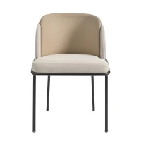 Set of 2 Modern Dining Chairs with High-Density Foam Seat, Upholstered chair Set for Living Spaces, 21.5'' L x 21.5'' W x 33.5'' H, Beige(m-12)