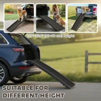 PawHut 61 Inches Folding Pet Ramp with Frosted Surface, Raised Side Rails, for Cars, SUVs(m-5)